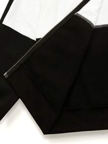 GlowEve Áo nỉ chắp vá nhiều màu sắc thường ngày dành cho nữ, Thu/Đông - Đen và trắng - Xem 7