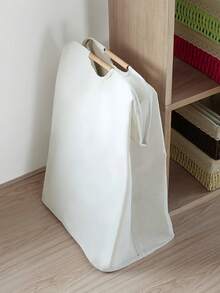 一款纯色洗衣篮，白色手持可折叠洗衣篮，适用于家庭洗涤西裤、鞋子、牛仔裤、靴子、裙子等。也可作为浴室收纳篮使用。 - 白色 - 查看 2