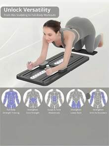 4 In 1 Ab Board Foldable Design Core Strengthener Pilates Slant Board Non Slip Mat Full Body Workout Home Gym Equipment Compact Storage Solution
