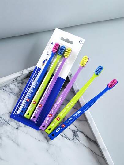 1pc/3pcs Soft Bristles Gentle Gum Care Random Colors Manual Toothbrush Set For Adults Men Women Unisex Daily Oral Hygiene Home Use Bathroom Essential