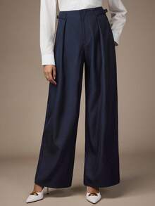 Modelyn Women's Solid Color Casual Commuter Pants, Autumn - Dark Grey - View 5