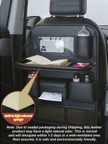 1PC Car Seat Back Organizer With Foldable Tray Large Capacity Storage Bag Adjustable Straps Multi Function For Vehicle Truck SUV Auto Interior Accessories Easy Install Durable Material - Multicolor - View 7