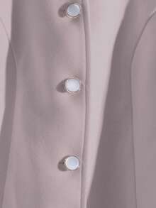 GlowEve Women's Elegant Bow Decor Overcoat, Autumn/Winter - Pink - View 3