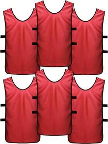 6件装篮球足球训练背心比赛服团队服装扩展运动服广告背心号码适合儿童成人/足球围兜/对抗背心