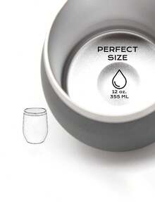 1PC Stainless Steel Mate Gourd - 350ml Double-Wall Insulated Cup With Lid & Straw - Black - View 3