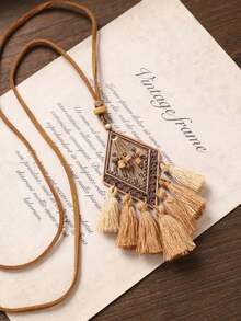 Cirelle Bohemian Long Necklace - Retro Exotic Tassel Sweater Chain For Women - Multicolor - View 8