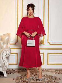 Cravure 女士优雅精致的秋季大码连衣裙采用编织工艺