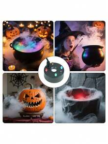 USB Powered Mist Maker, Multifunctional Mist Humidifier With Color Changing Lights, Suitable For Home Decor, Aquarium, Halloween Witch Cauldron, Fantasy Landscape, Portable Mister, Desktop Mist Fountain - Multicolor - View 6