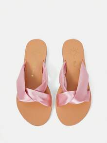 Sandalias Planas Rosa De Moda Para Mujeres - Rosa - Ver 1