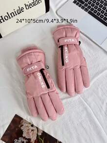 1SET Winter Gloves For Women Touchscreen Design All Season Warmth Thermal Insulation Soft Thermal Lined Non Slip Grip Suitable For Driving Skiing Hiking Running Party Halloween Christmas Daily Outdoor Activities Cold Weather Essentials Fashionable Comfort - Multicolor - View 4