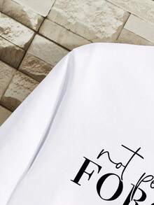 Manfinity Dauomo 男士休闲套头卫衣，经典白色圆领，英文字母印花设计，长袖，宽松版型，适合户外运动，日常穿着舒适，秋冬季款 - 白色 - 查看 7