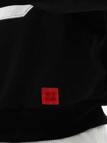 SUMWON Oversized Pullover Hoodie With Number 89 Print And Drawstring Hood For Casual Wear - Black - View 5