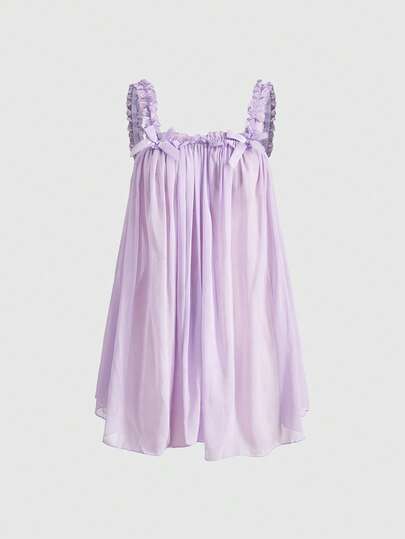 Kawaii Babydoll Pink Chiffon Perspective Sexy Set, School Sweet Girl