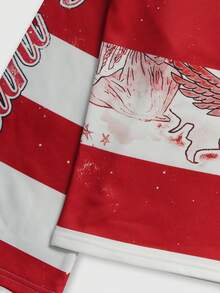 ROMWE MEN Street Life Áo thun nam cổ polo sọc dài tay in họa tiết, phong cách thường ngày của sinh viên - Nhiều màu - Xem 3