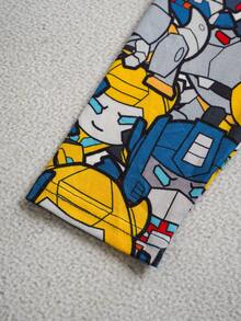 Transformers X SHEIN 2件套 男童可爱字母卡通机器人图案圆领落肩长袖针织休闲T恤 - 彩色 - 查看 8