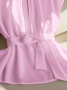 GlowEve Women's Elegant Solid Color Wide Shoulder Sleeveless Blouse