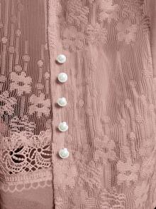 EMERY ROSE 25 chiếc áo khoác mỏng chắp vá ren mới dành cho nữ, mùa hè - Bụi hồng - Xem 3