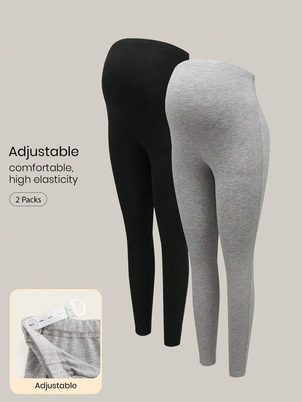 Modmama Maternity Solid Color Stretchy Knitted Leggings