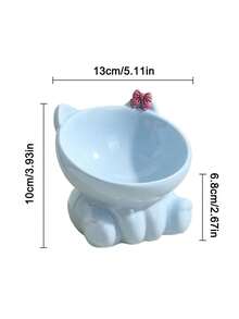 PETSIN Cat Bowl Ceramic Cat Food Bowl Cat Rice Bowl Pet Bowl Cute Cat Rice Bowl Pet Supplies