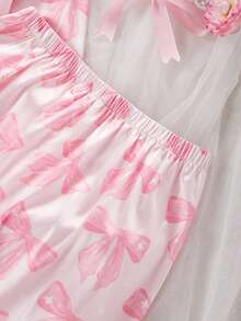 Genkimix Kids 2pcs Tween Girls Cute Bowknot Floral Print Soft Flannel Cardigan Long Sleeve Pants Pajama Set - Multicolor - View 8