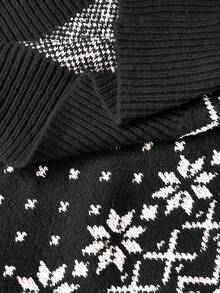 SHEIN LUNE Christmas Reindeer & Snowflake Pattern Dropped Shoulder Knit Sweater For New Year Clothes - Multicolor - View 7