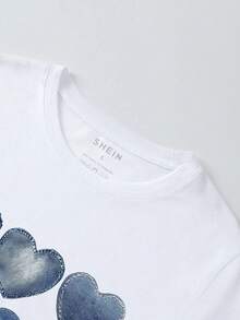 INAWLY Simple Crew Neck Short Sleeve T-Shirt, Fashionable For Summer - White - View 3