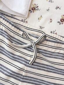 Teen Girls Striped Knit Biker Shorts/Leggings - Multicolor - View 4