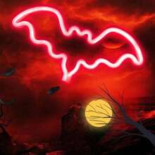 1 pieza Lámpara de pared de neón, luz decorativa LED, alimentada por USB o 3*pilas AA, adecuada para habitación, dormitorio, bar, Navidad, Halloween, fiesta de cumpleaños (pilas no incluidas) Luz de decoración de Halloween, decoración del hogar, decoración de fiesta, decoración de Halloween, decoración de habitación, decoración de jardín de Halloween como regalo, hadas - Multicolor - Ver 23