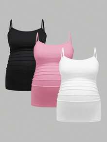 Modmama Pregnant Women Solid Color Minimalist Fashion Casual Cami Top, Daily Wear - Multicolor - View 11