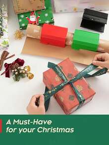 1/2 件包装纸切刀情人节礼物包装纸切刀切纸滑块工具套装情人节礼物包装切割用品用于制作生日礼物包装卷 - 彩色 - 查看 6