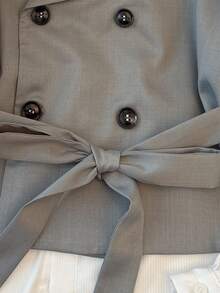 Franclia 女士休闲二合一设计收腰开襟衬衫，适合叠穿，秋冬季 - 白色 - 查看 6