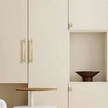 1pc Modern Simple Wooden Furniture Cabinet Drawer Pull Handle, Oak Or Walnut Wood - Multicolor - View 4