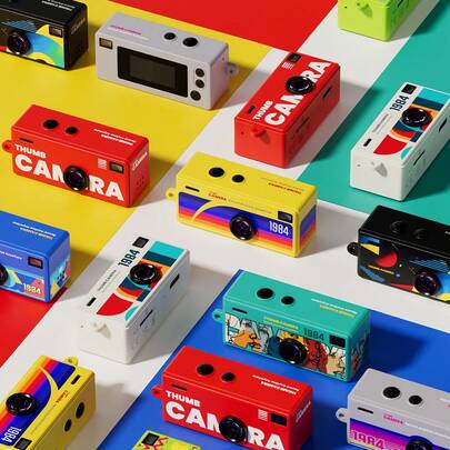 Teckwe 迷你钥匙扣相机，拇指相机，1080P 全高清迷你复古数码相机，微型便携复古微距相机，生日礼物