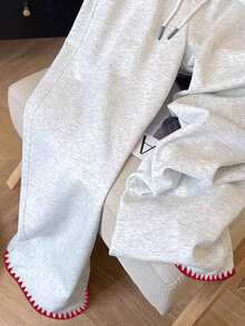 Resyla Retro American Y2K Fashionable And Simple Women's Sweatpants - Light Grey - View 4