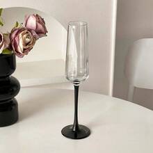 1个精美玻璃高脚杯 - 香槟杯、时尚气泡水杯、简约鸡尾酒杯、微醺葡萄酒杯、果汁和冷饮杯、节日礼物、纪念品
