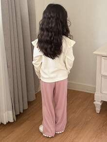 DAZY 两件套女童圆领印花秋季套装 - 白色 - 查看 3