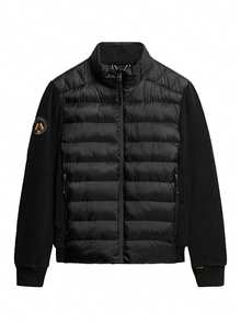 Men's Hybrid Bomber Jacket Black - Black - View 4