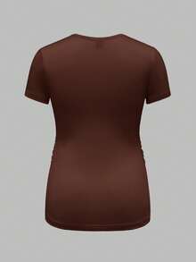 Modmama Maternity Summer City Leisure Round Neck Short Sleeve Solid Color Slim Multi-Color Pregnancy T-Shirt