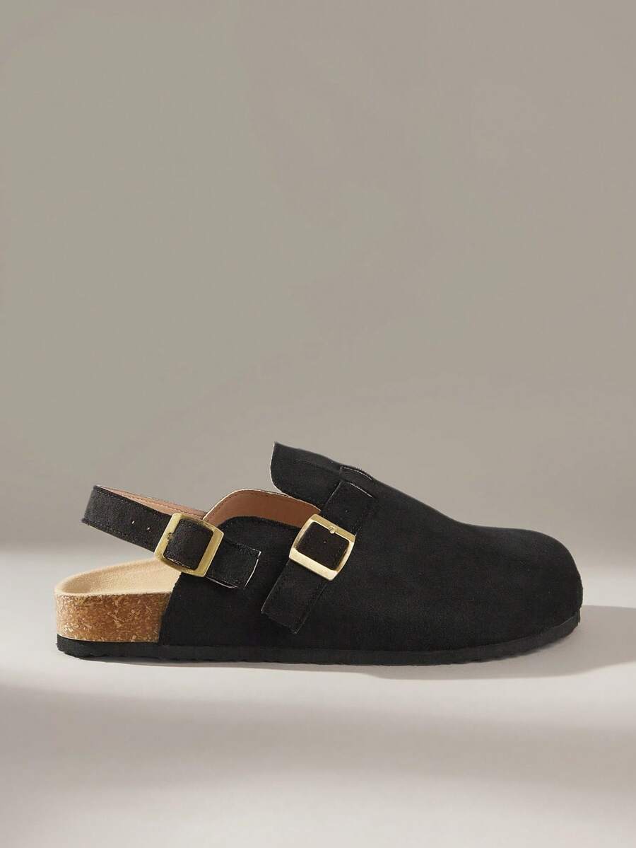 Solecia Women's Fashion Buckle Design Casual Flat Loafers For Daily Wear - Black - View 1