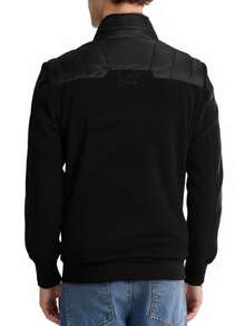 Men's Hybrid Bomber Jacket Black - Black - View 2