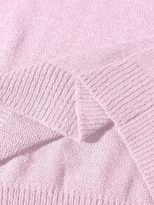 Manfinity CasualCool Men's Solid Color Minimalist Everyday Quarter Zip Long Sleeve - Baby Pink - View 7