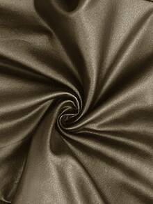 Slaydiva 女士紧身休闲优雅圆领拉链皮质打底裤，秋冬款 - 軍綠色 - 查看 8