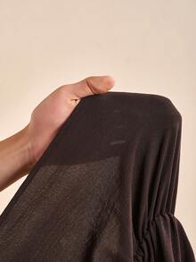 Zivah Conjunto de 2 piezas de top holgado de manga larga con cuello de tortuga y volantes + pantalones de pierna ancha en color marrón, estilo otoño/invierno 2025 para mujer, adecuado para Año Nuevo, San Valentín, fiesta, noche, cita, cumpleaños, universidad, diario, básico, casual, viaje de crucero, elegante, oficina, minimalista - Marrón - Ver 8