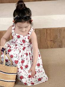 DAZY Young Girl Casual Dress, Fall Collection Floral Vacation - White - View 2