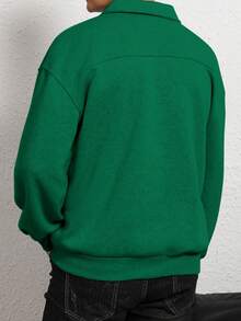 Manfinity Dauomo 男士纯色四分之一拉链套头卫衣，简约时尚，适合夏季、秋冬季穿着。