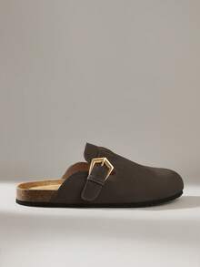 Solecia Sepatu Selop Wanita Kasual Warna Polos - Dark Grey - View 1