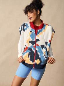 VARSIVA 休闲撞色印花运动夹克，秋冬 - 彩色 - 查看 6