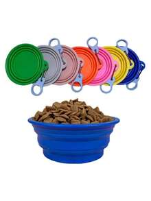 PETSIN Pet Foldable Bowl, Silicone Dog Bowl, Spill-Proof Outdoor Cat And Dog Feeding Utensil, Dog Feeding Basin, Dog Water Bowl, Pet Supplies, Dog Food Bowl - Multicolor - View 6