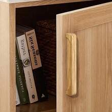 1pc Modern Simple Wooden Furniture Cabinet Drawer Pull Handle, Oak Or Walnut Wood - Multicolor - View 14