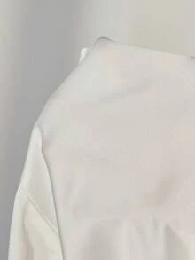 Lyxana 纯色交叉裹身V领优雅办公长袖衬衫 - 彩色 - 查看 7